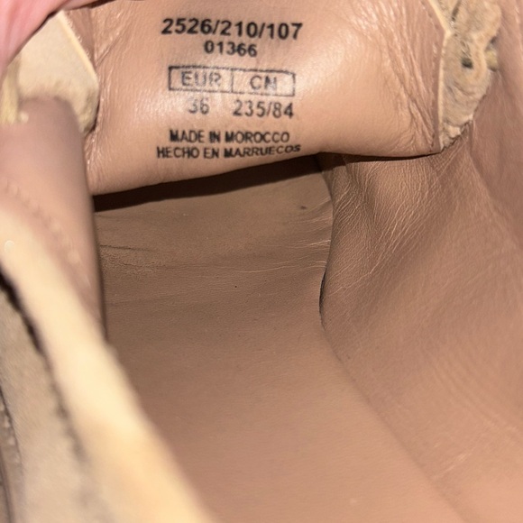 ZARA x Clarks Taupe Suede Platform Loafers EU 36/US 6 Granny Cottagecore Neutral - Picture 7 of 9